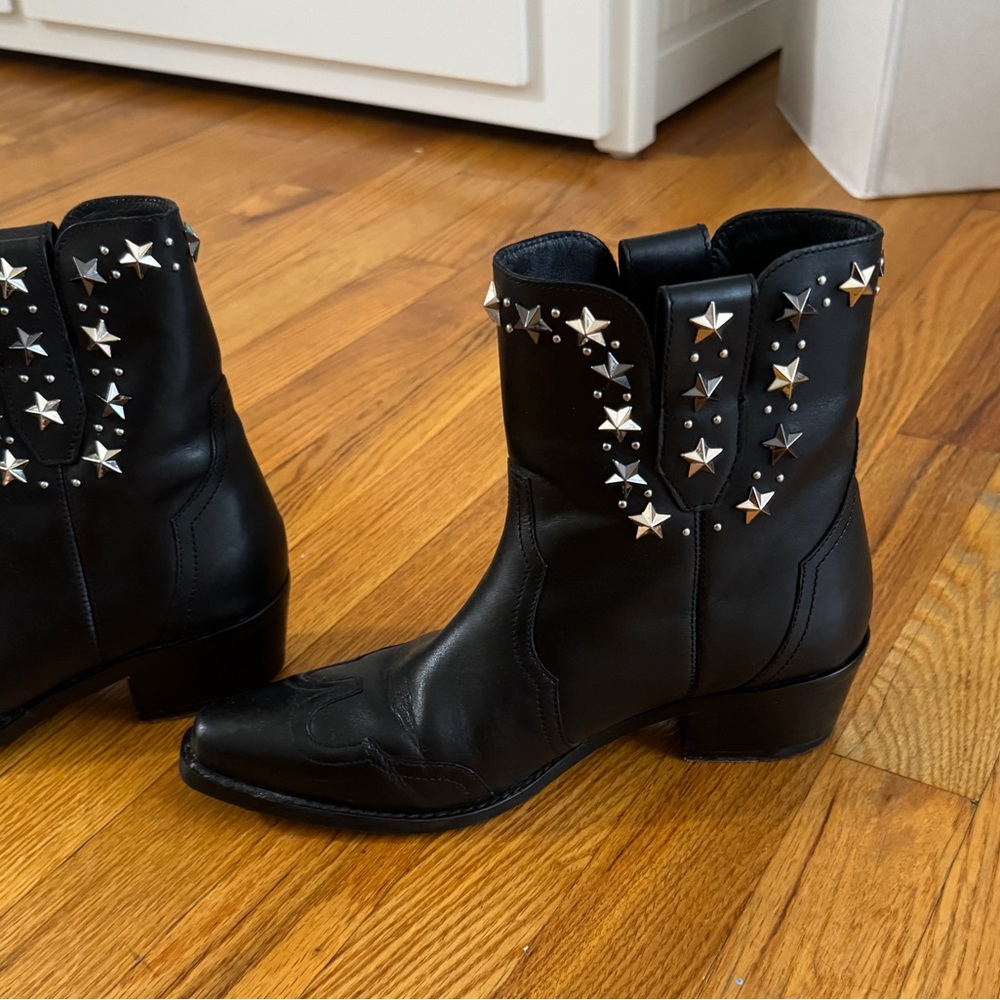 MAKE OFFERS twinset milano genuine leather black stud western boots size 37